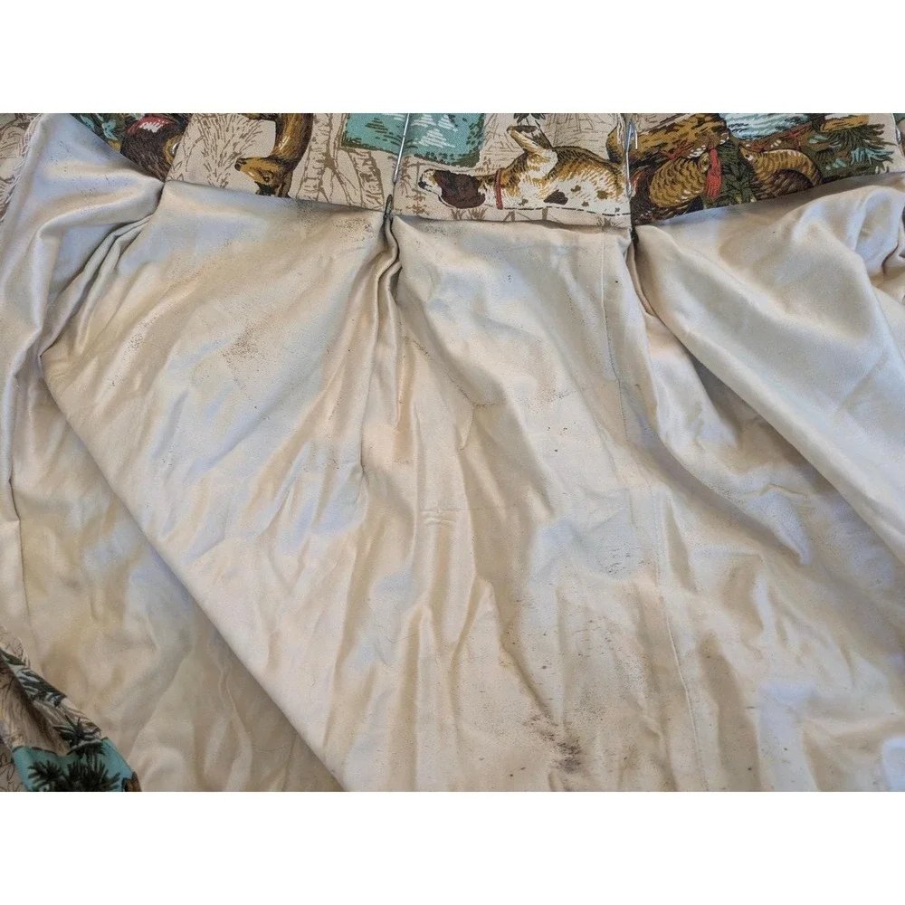 True Vintage MCM Curtains Animal print‎ Hunting Lodge Cabin theme pinch pleat